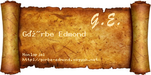 Görbe Edmond névjegykártya